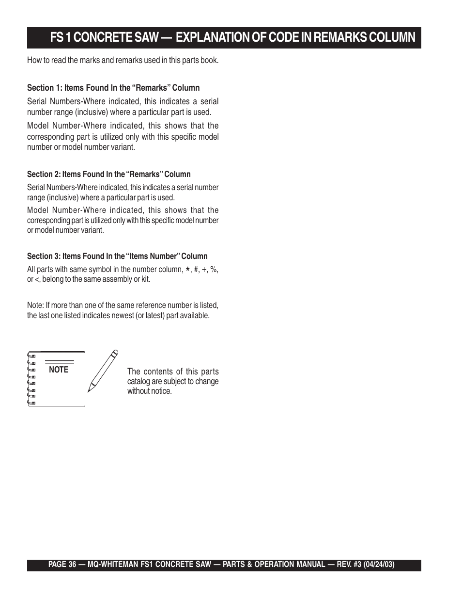 Multiquip FS1 User Manual | Page 36 / 56