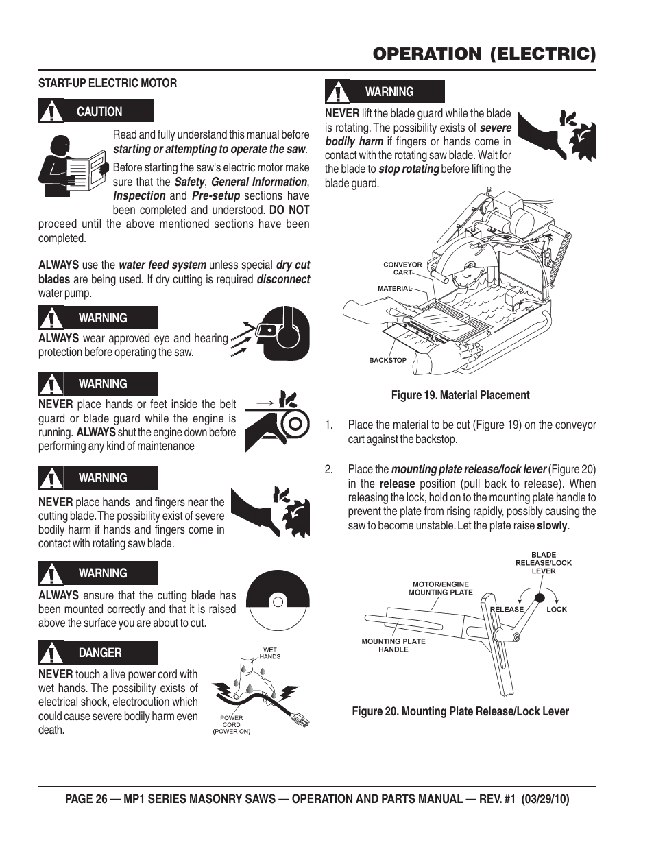 Operation (electric) | Multiquip MP120E User Manual | Page 26 / 94