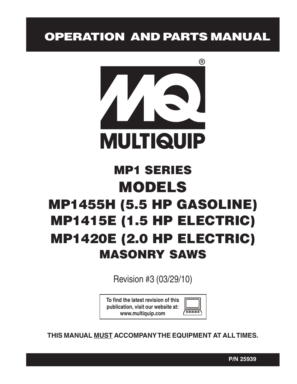 Multiquip MP1420E User Manual | 94 pages