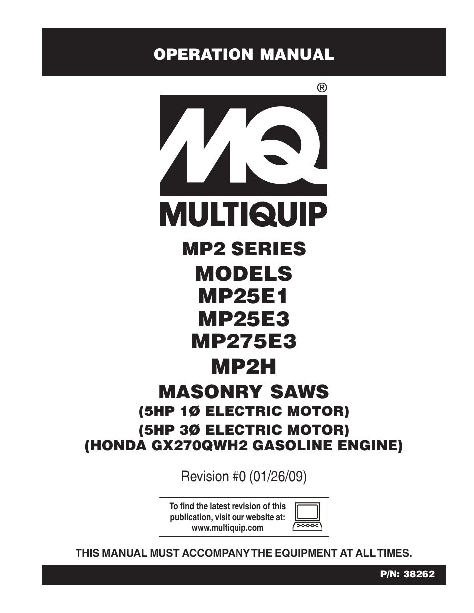 Multiquip MP2H User Manual | 38 pages