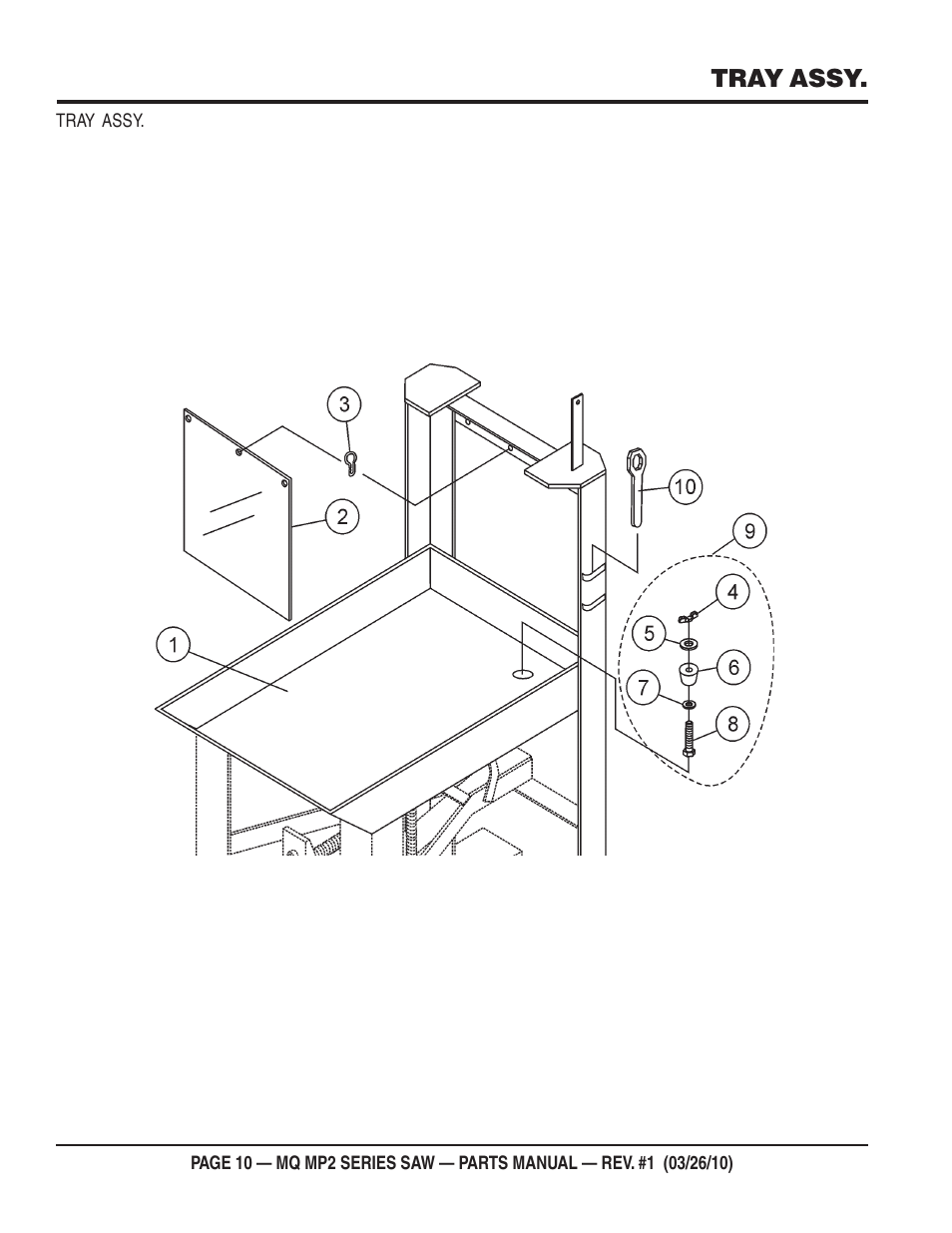 Tray assy | Multiquip MP25E1 User Manual | Page 10 / 64