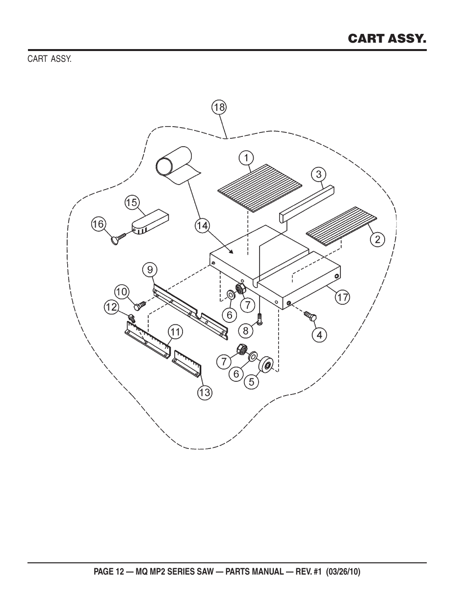 Cart assy | Multiquip MP25E1 User Manual | Page 12 / 64