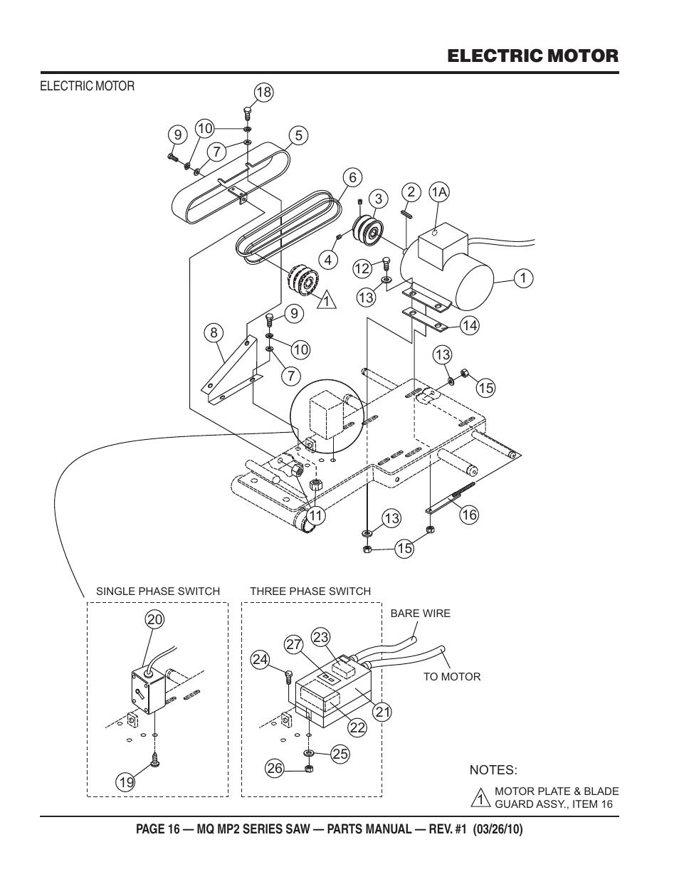 Electric motor | Multiquip MP25E1 User Manual | Page 16 / 64