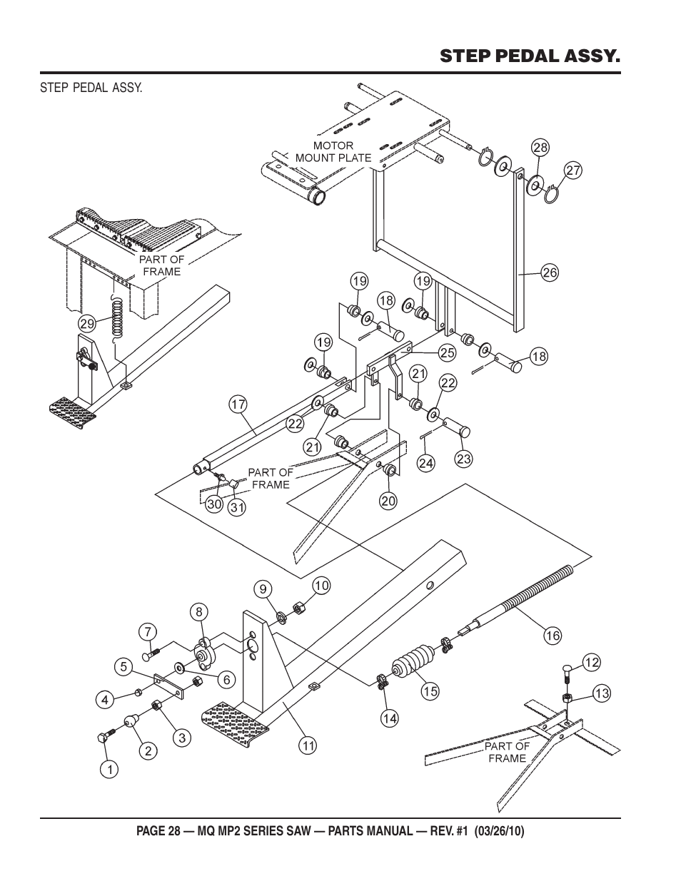 Step pedal assy | Multiquip MP25E1 User Manual | Page 28 / 64