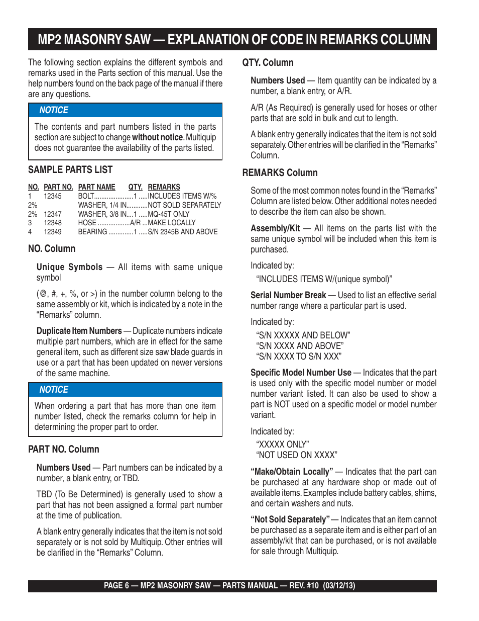 Multiquip MP2090HP User Manual | Page 6 / 64