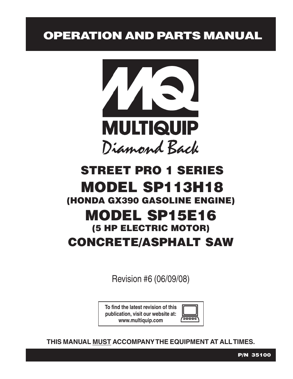 Multiquip SP15E16 User Manual | 76 pages