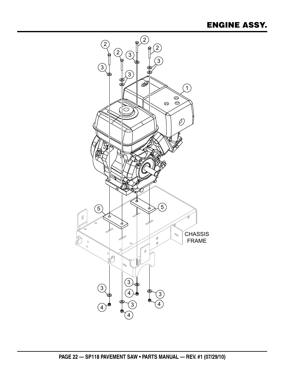 Engine assy | Multiquip SP118 User Manual | Page 22 / 66