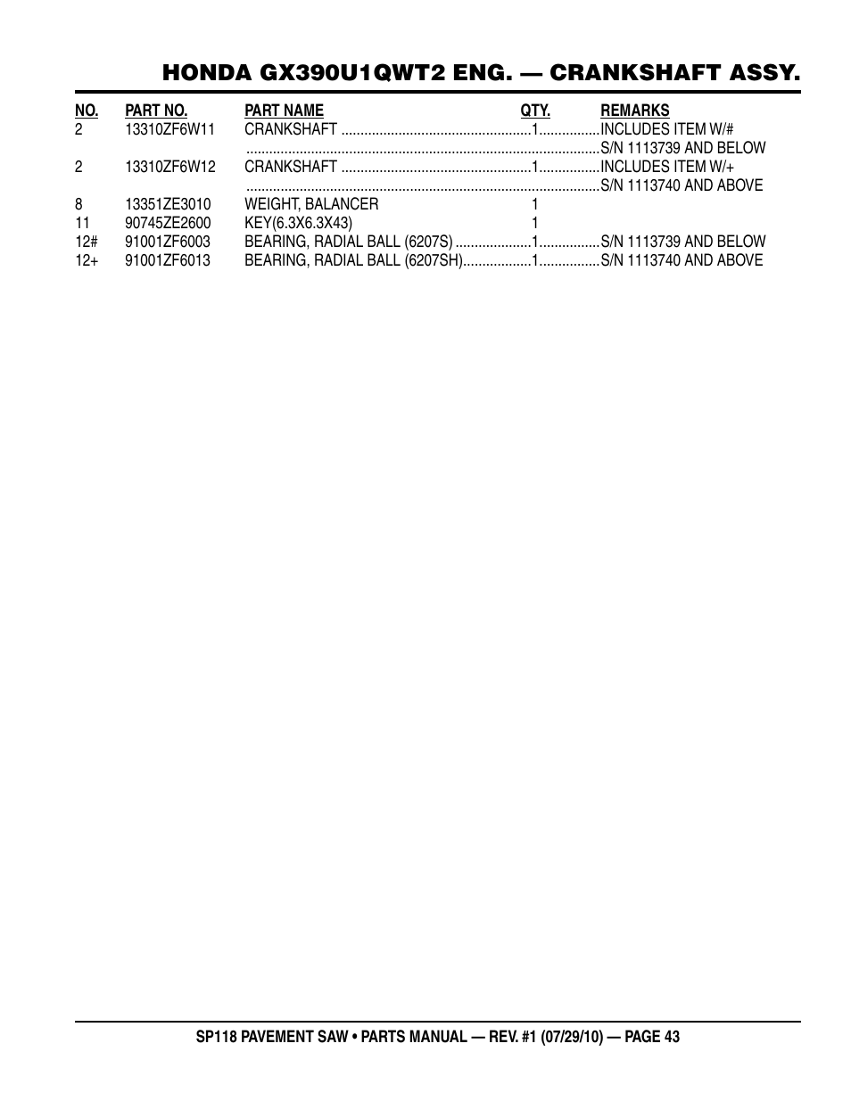 Multiquip SP118 User Manual | Page 43 / 66
