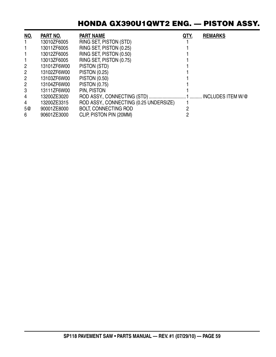 Multiquip SP118 User Manual | Page 59 / 66