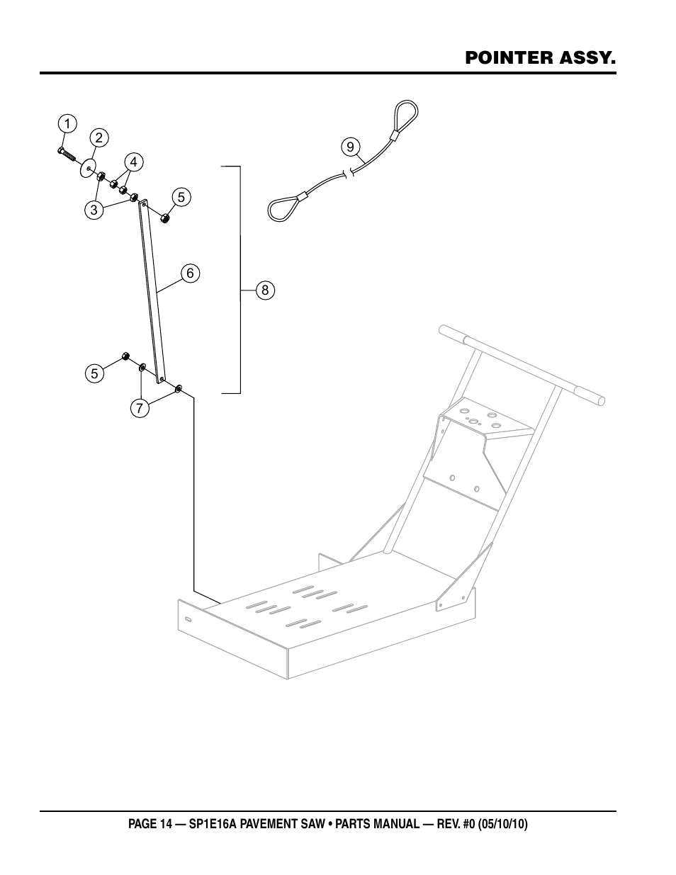 Pointer assy | Multiquip SP1E16A User Manual | Page 14 / 18