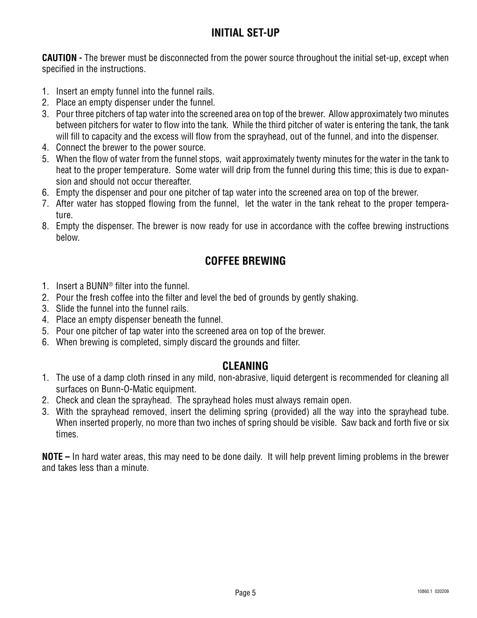 Bunn VP17A User Manual | Page 5 / 8