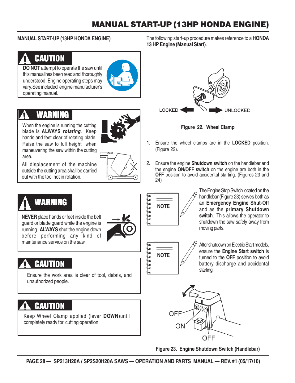 Cauti, Cauti caution, Warning | Multiquip SP2S20H20A User Manual | Page 28 / 160