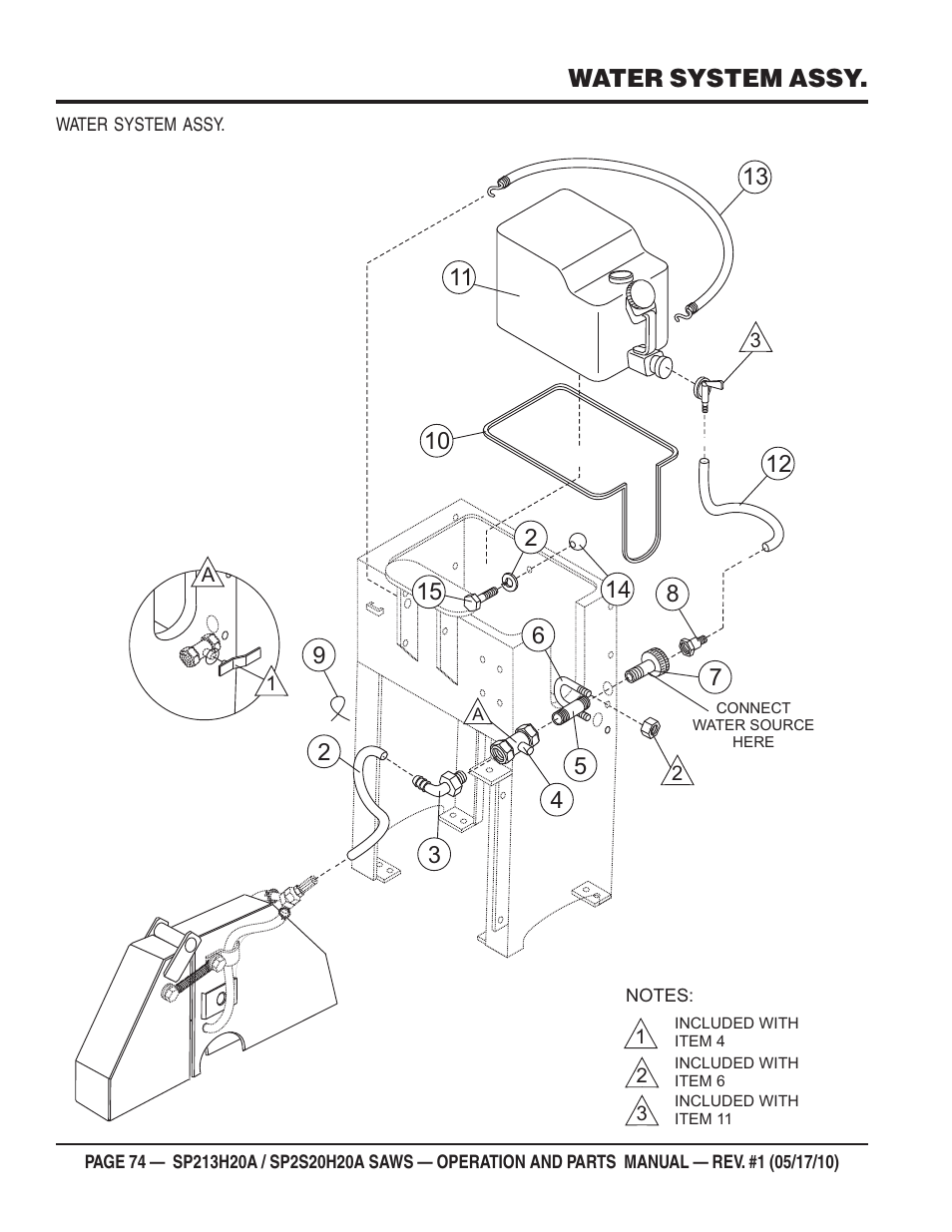 Water system assy | Multiquip SP2S20H20A User Manual | Page 74 / 160