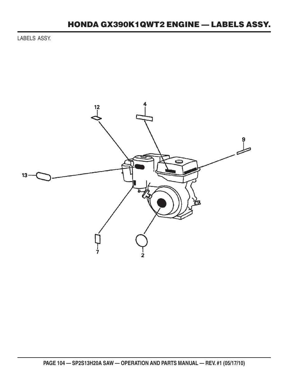 Multiquip SP2S13H20A User Manual | Page 104 / 108