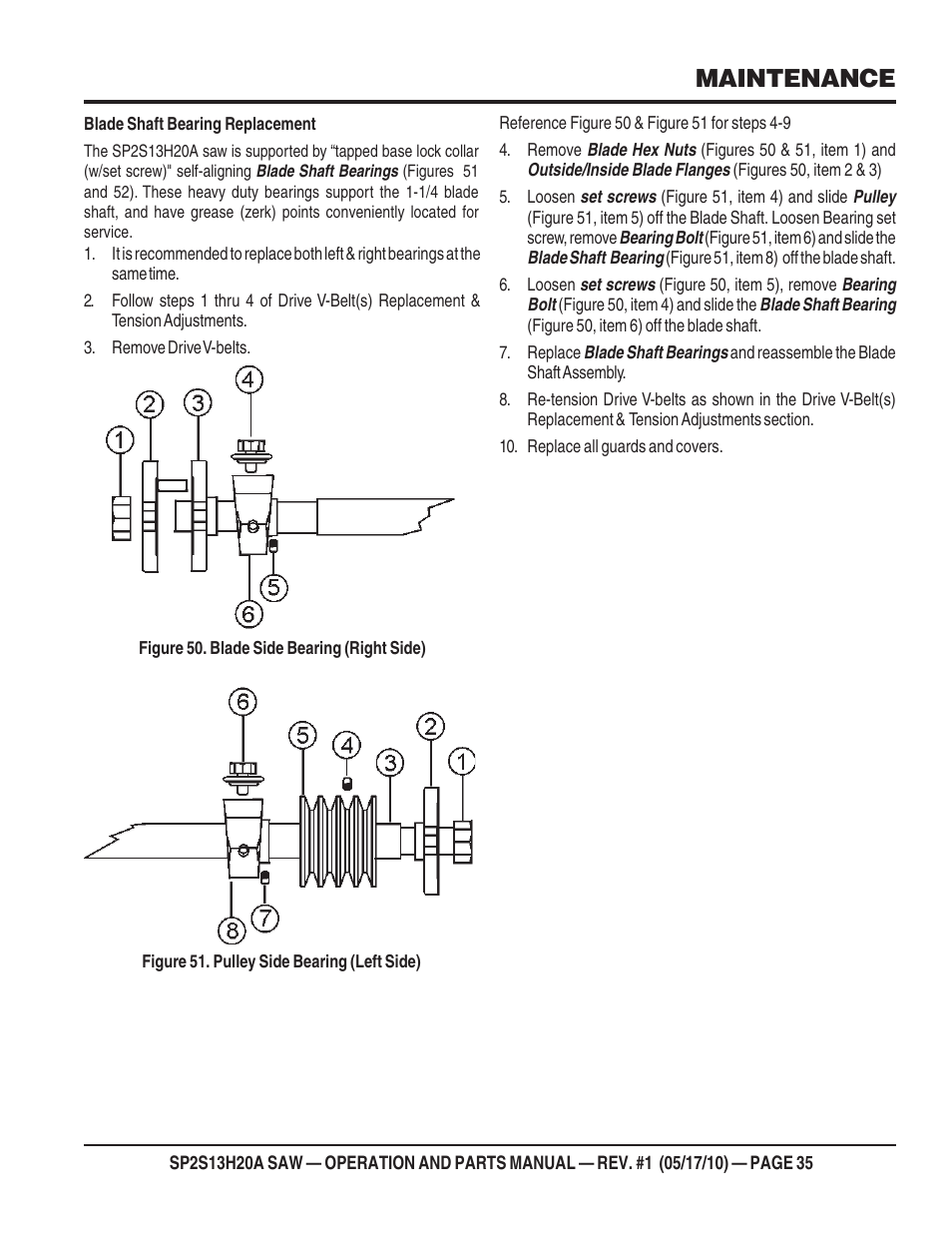 Maintenance | Multiquip SP2S13H20A User Manual | Page 35 / 108