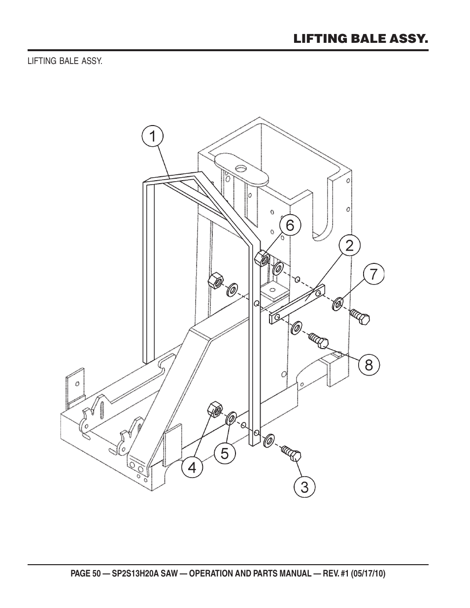 Lifting bale assy | Multiquip SP2S13H20A User Manual | Page 50 / 108