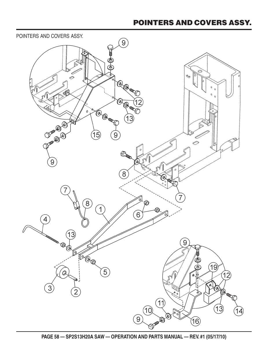 Pointers and covers assy | Multiquip SP2S13H20A User Manual | Page 58 / 108