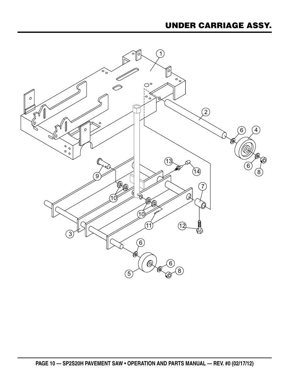 Under carriage assy | Multiquip SP2S20H User Manual | Page 10 / 40