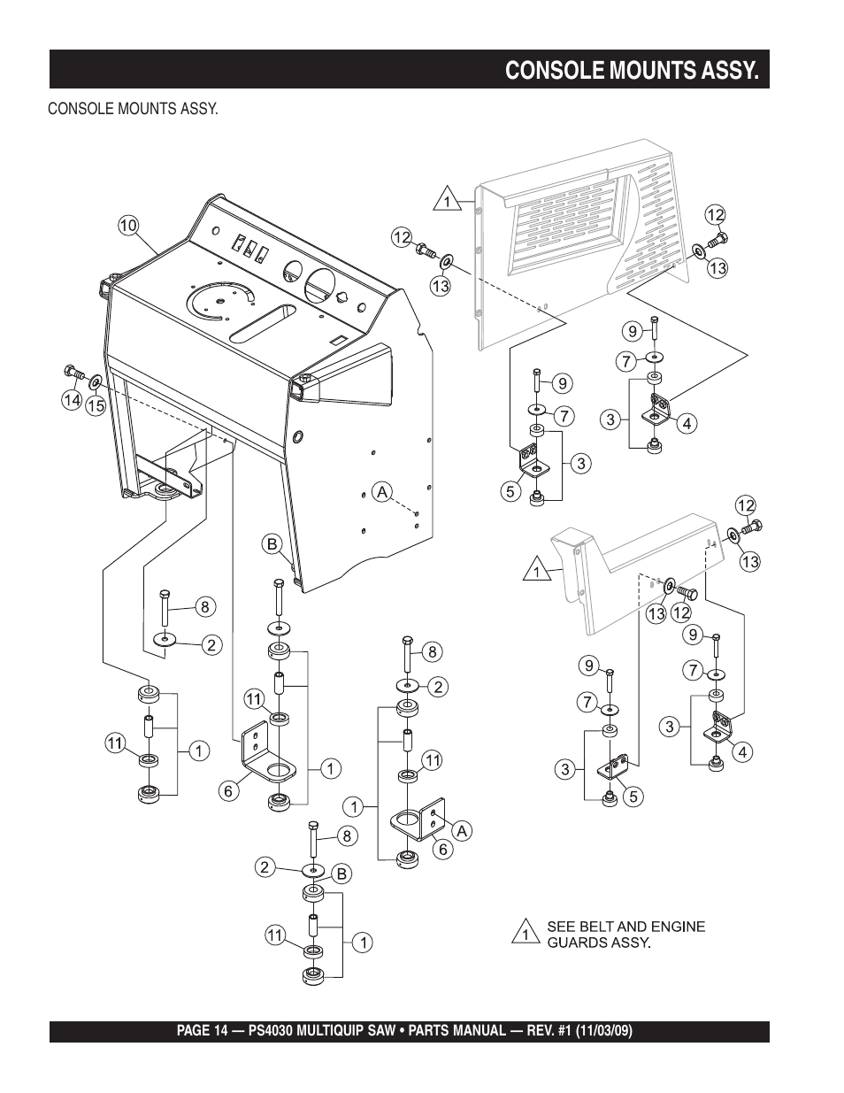 Console mounts assy | Multiquip PS403030 User Manual | Page 14 / 66
