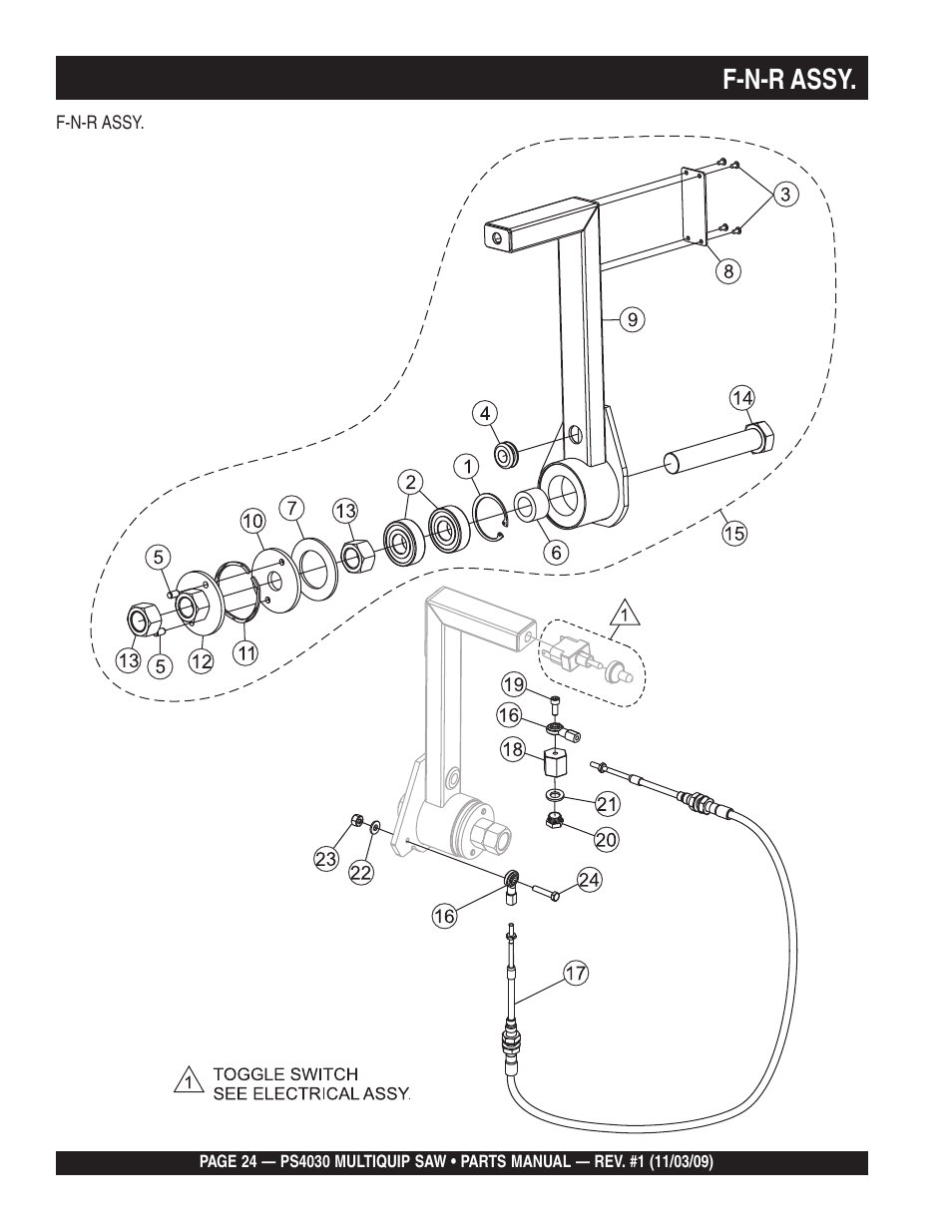 F-n-r assy | Multiquip PS403030 User Manual | Page 24 / 66