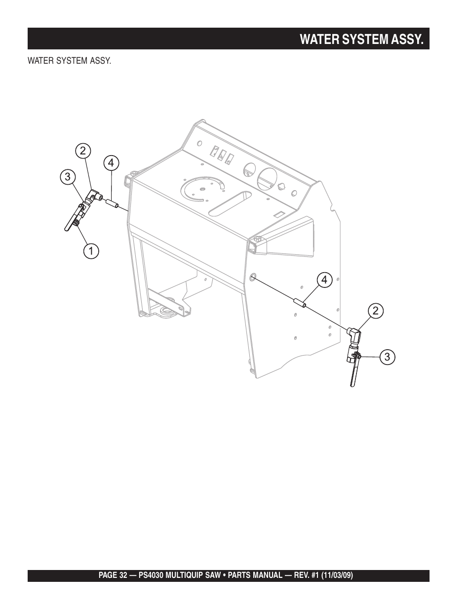 Water system assy | Multiquip PS403030 User Manual | Page 32 / 66