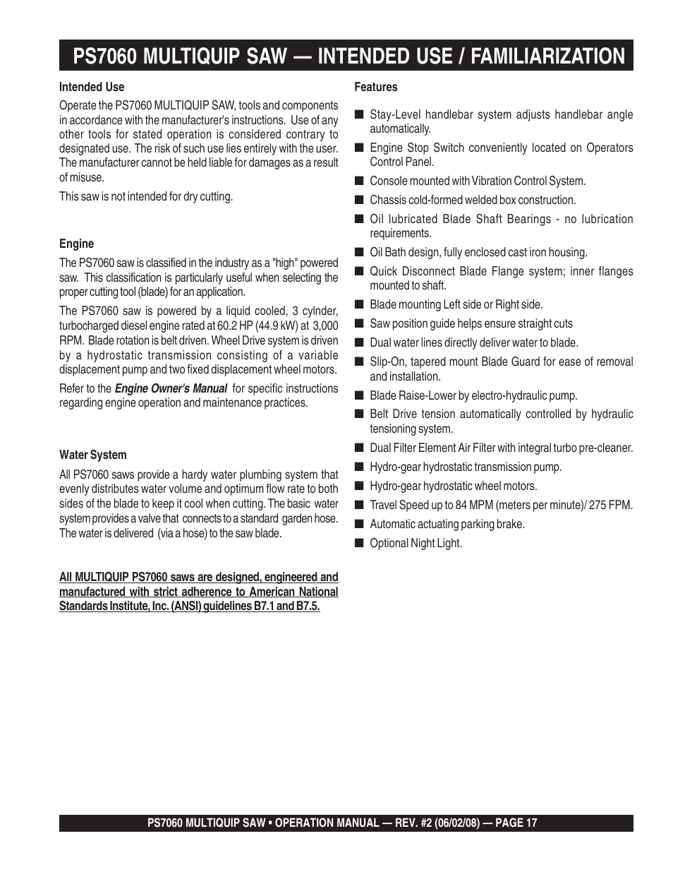 Multiquip PS706036 User Manual | Page 17 / 66