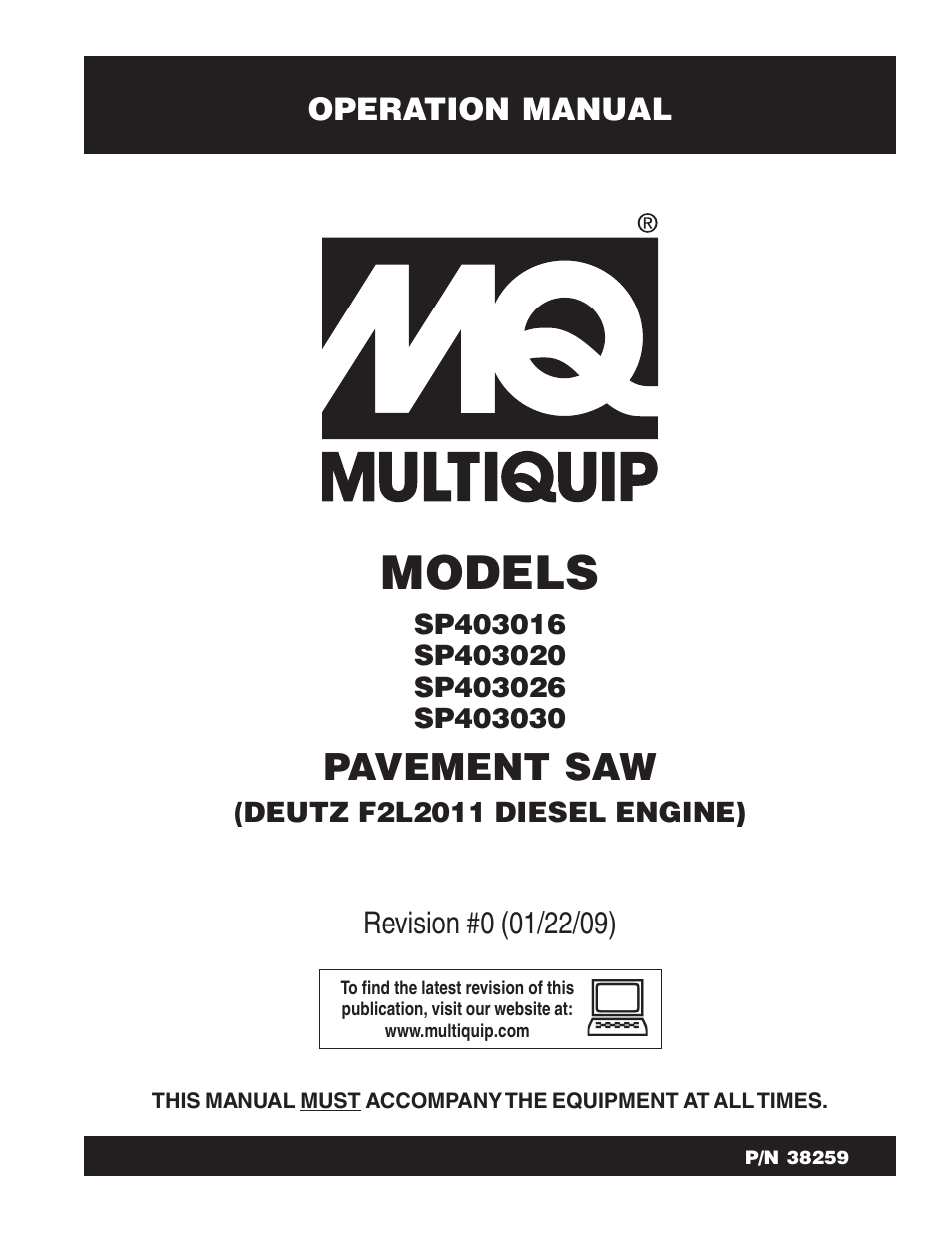 Multiquip SP403030 User Manual | 60 pages
