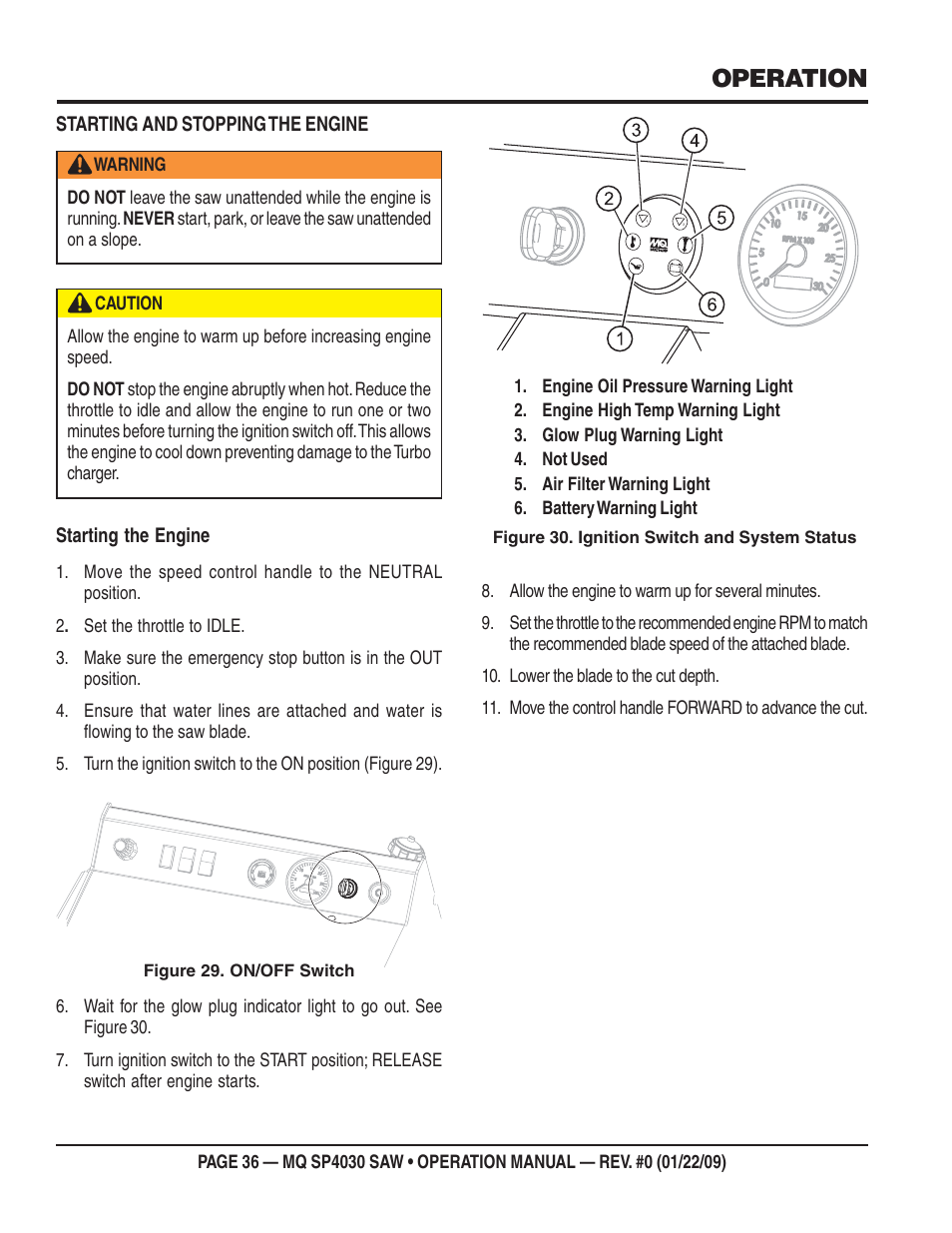 Operation | Multiquip SP403030 User Manual | Page 36 / 60