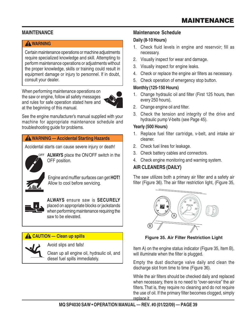 Maintenance | Multiquip SP403030 User Manual | Page 39 / 60