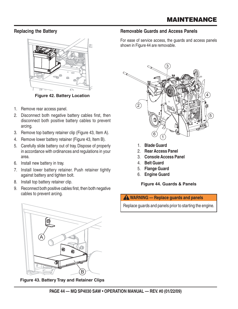 Maintenance | Multiquip SP403030 User Manual | Page 44 / 60