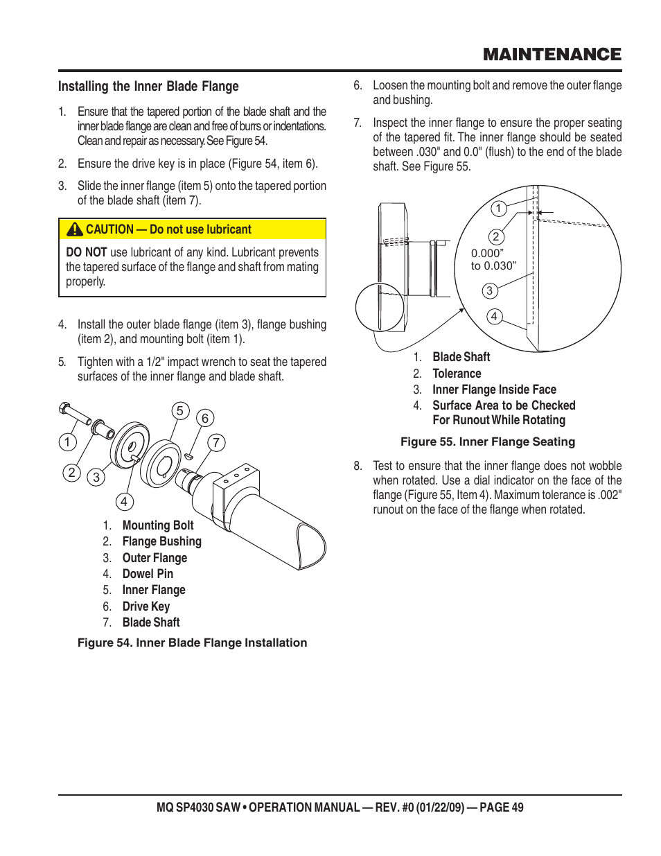 Maintenance | Multiquip SP403030 User Manual | Page 49 / 60
