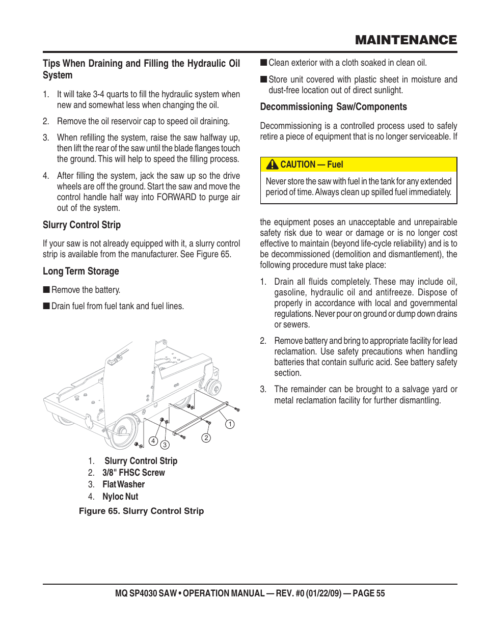Maintenance | Multiquip SP403030 User Manual | Page 55 / 60