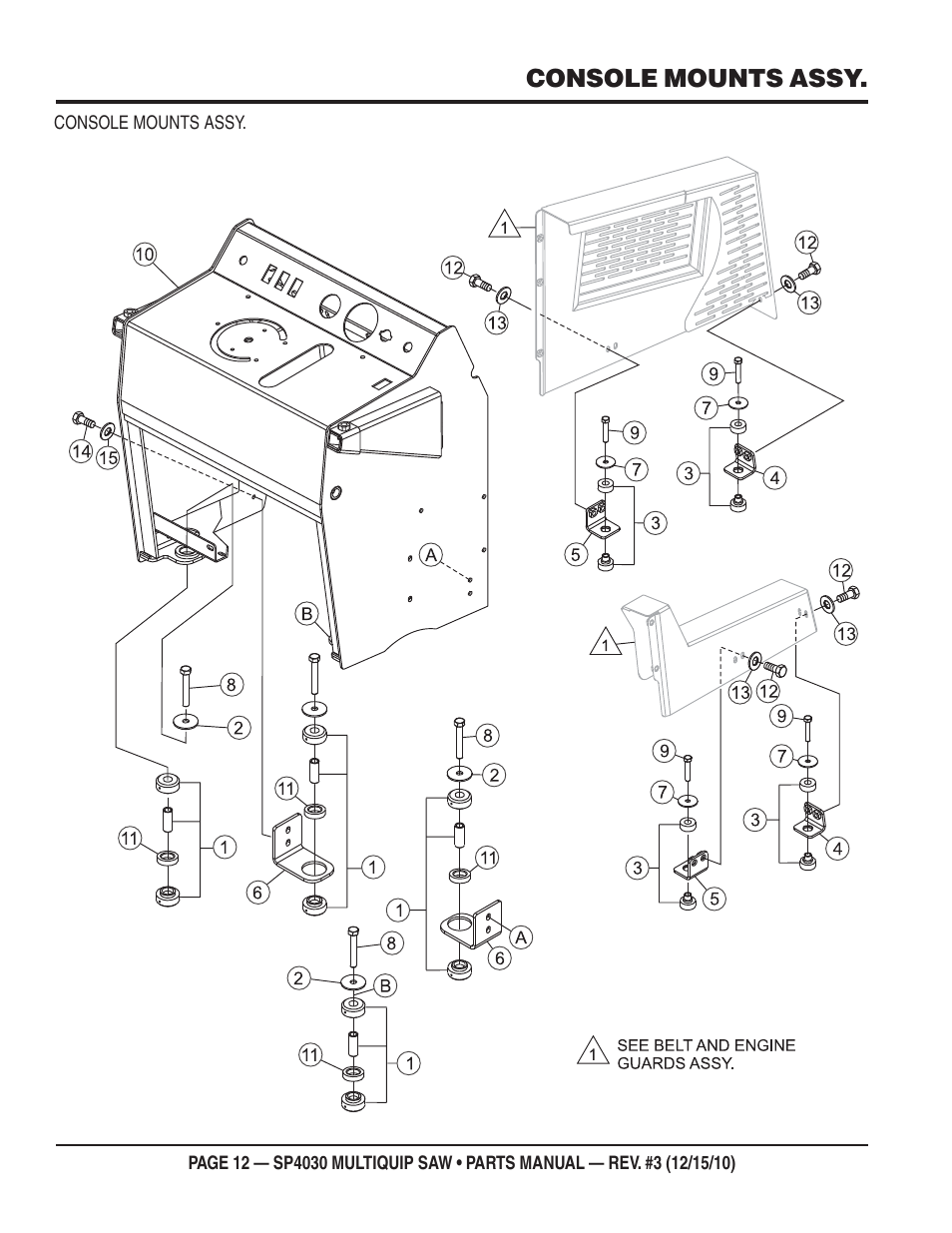 Console mounts assy | Multiquip SP403030 User Manual | Page 12 / 66