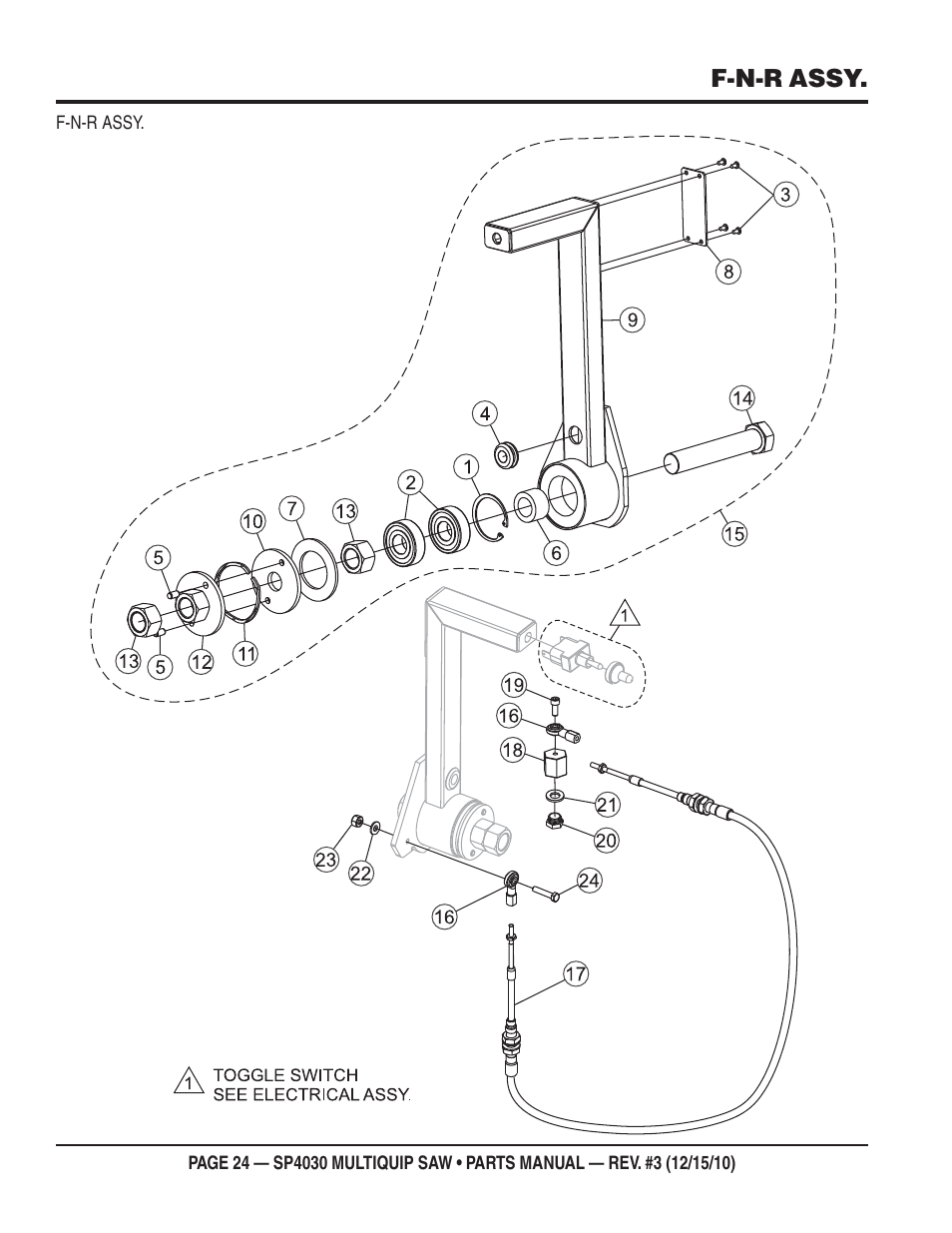 F-n-r assy | Multiquip SP403030 User Manual | Page 24 / 66