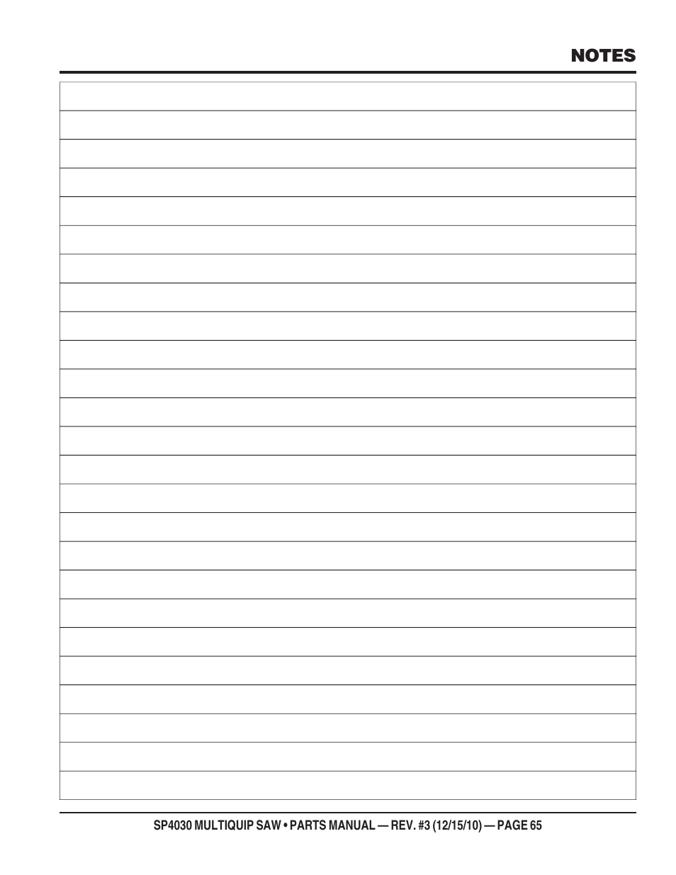 Multiquip SP403030 User Manual | Page 65 / 66