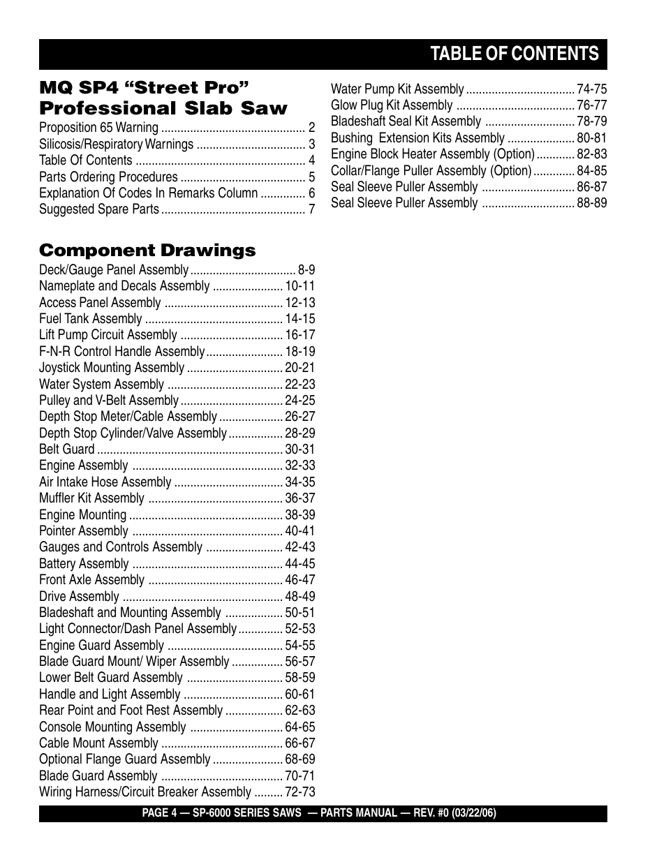 Multiquip SP605736 User Manual | Page 4 / 90