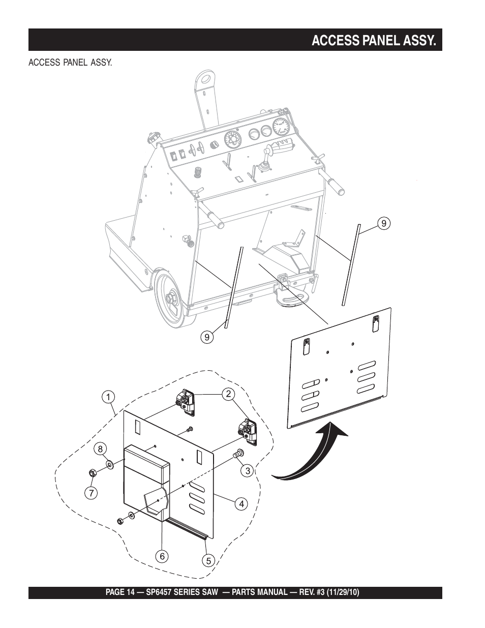Access panel assy | Multiquip SP6457 User Manual | Page 14 / 96