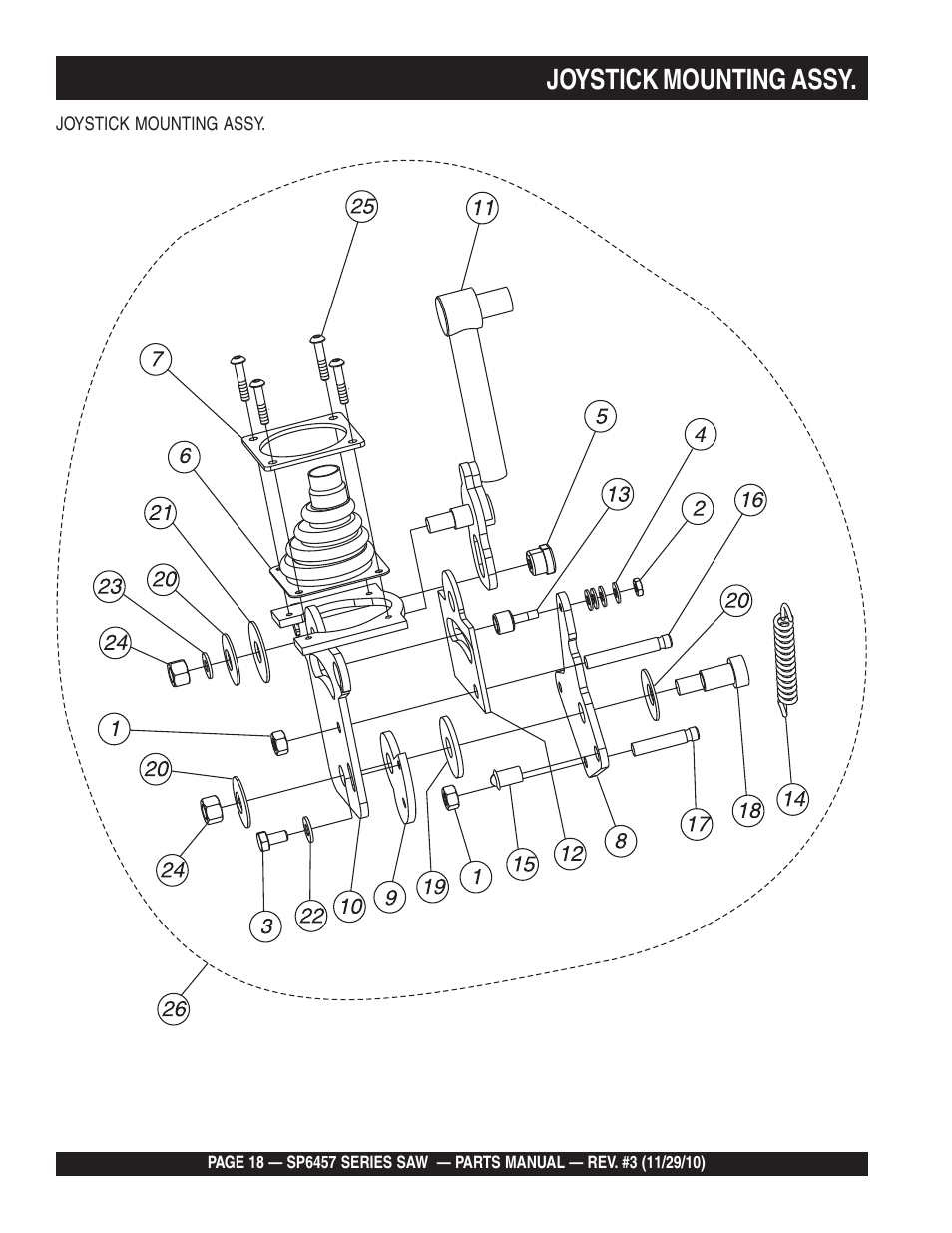 Joystick mounting assy | Multiquip SP6457 User Manual | Page 18 / 96