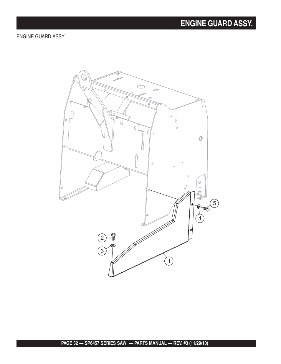 Engine guard assy | Multiquip SP6457 User Manual | Page 32 / 96