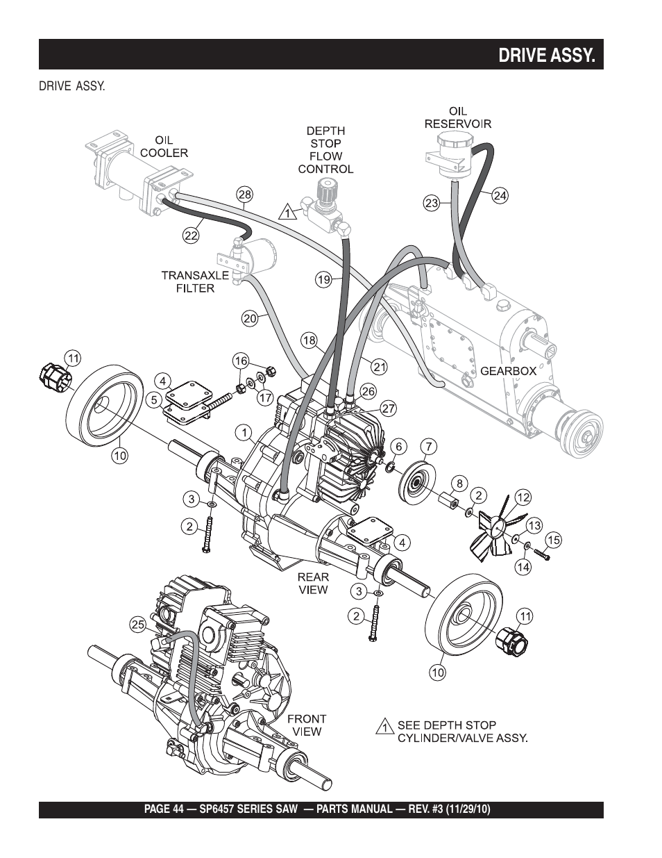 Drive assy | Multiquip SP6457 User Manual | Page 44 / 96