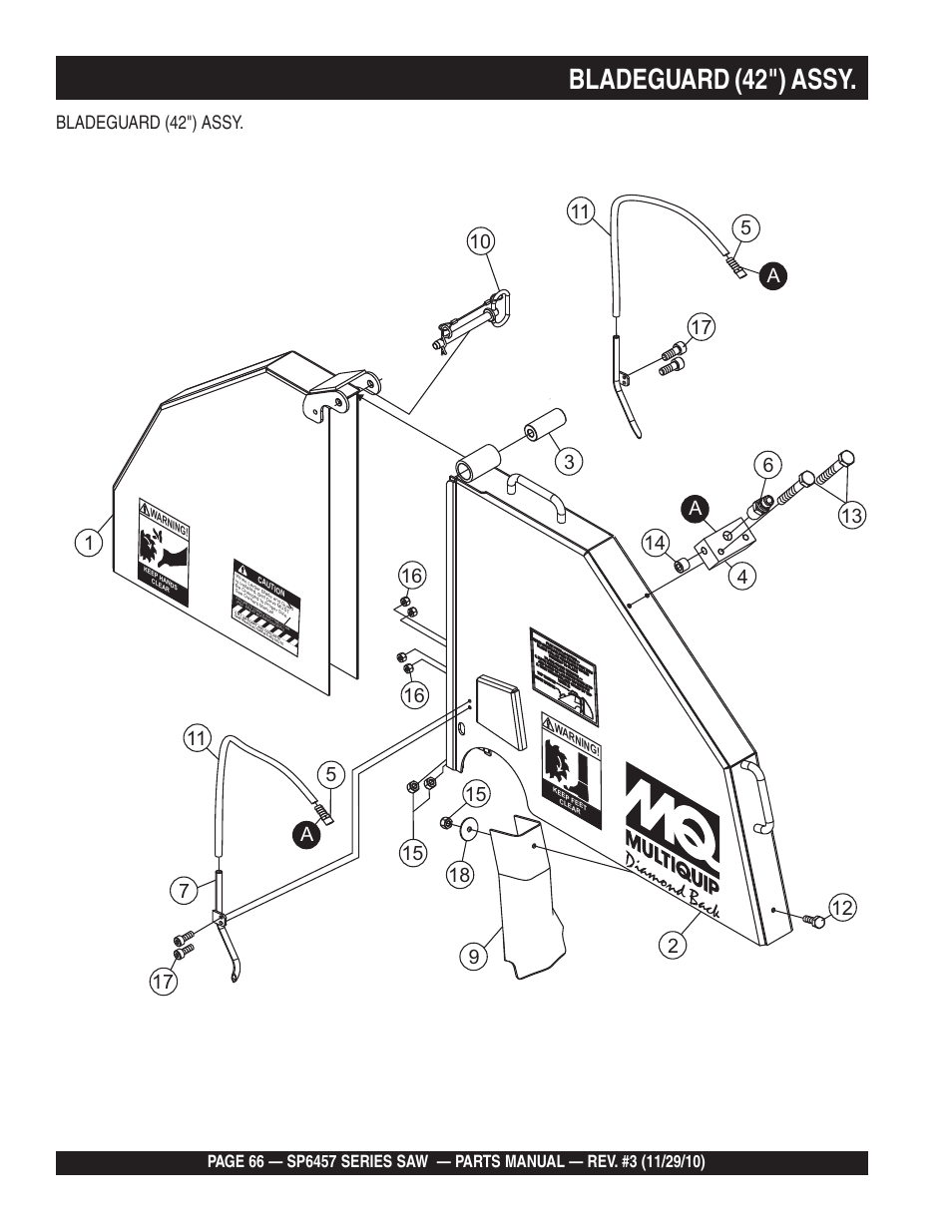 Bladeguard (42") assy | Multiquip SP6457 User Manual | Page 66 / 96