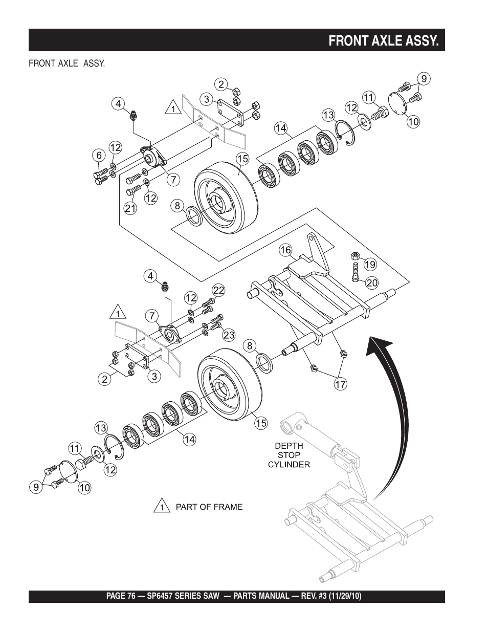 Front axle assy | Multiquip SP6457 User Manual | Page 76 / 96