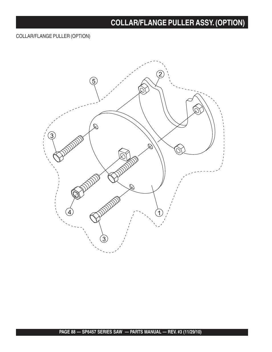 Collar/flange puller assy. (option) | Multiquip SP6457 User Manual | Page 88 / 96