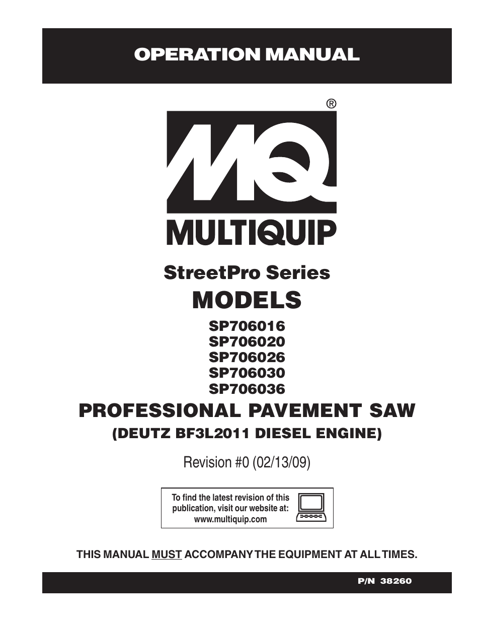 Multiquip SP706016 User Manual | 64 pages