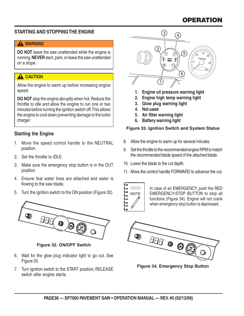 Operation | Multiquip SP706016 User Manual | Page 36 / 64