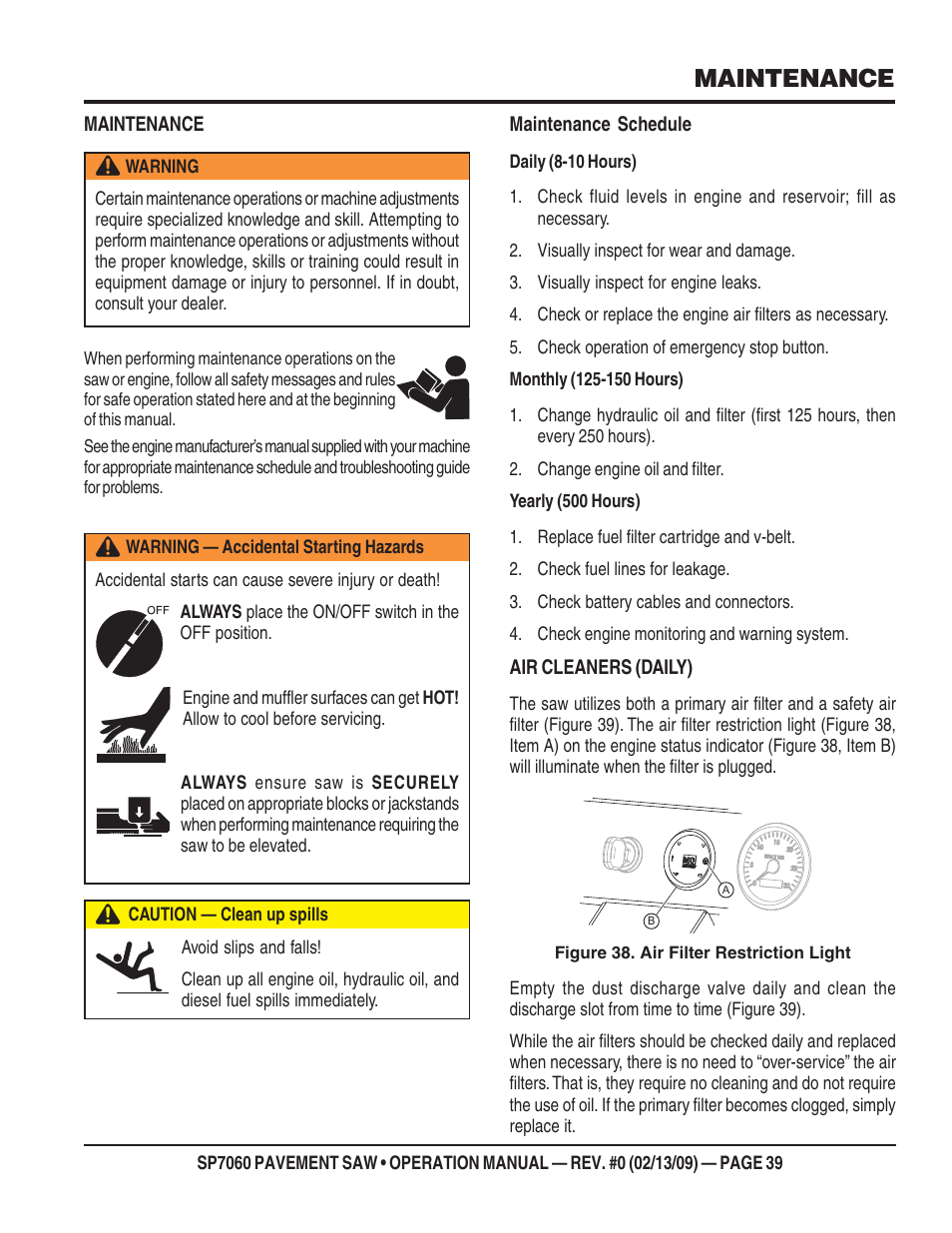 Maintenance | Multiquip SP706016 User Manual | Page 39 / 64