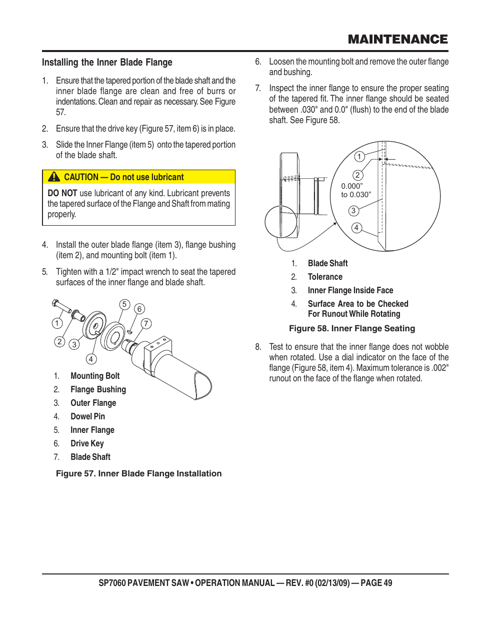 Maintenance | Multiquip SP706016 User Manual | Page 49 / 64