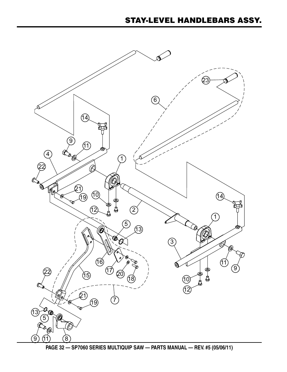 Stay-level handlebars assy | Multiquip SP706016 User Manual | Page 32 / 82