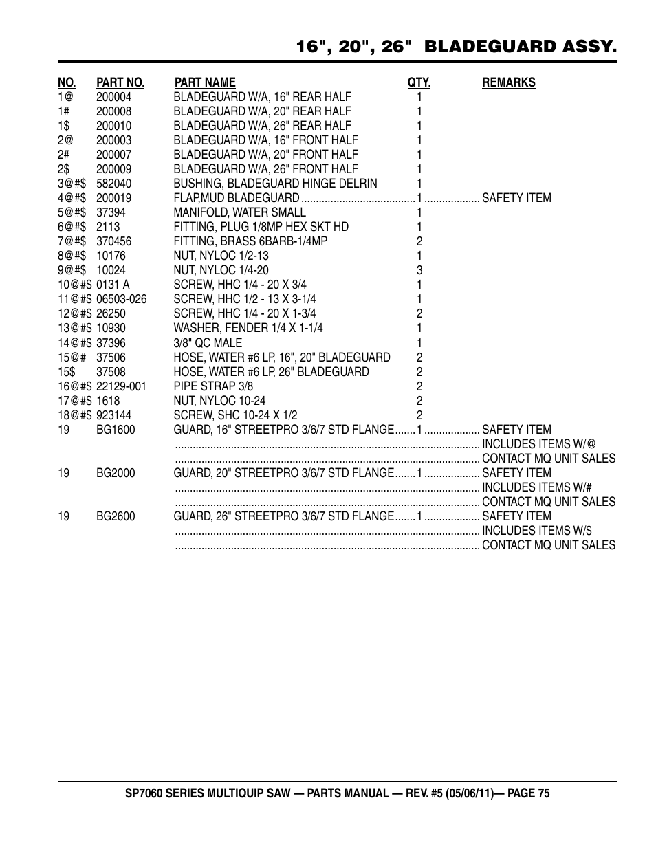 Multiquip SP706016 User Manual | Page 75 / 82