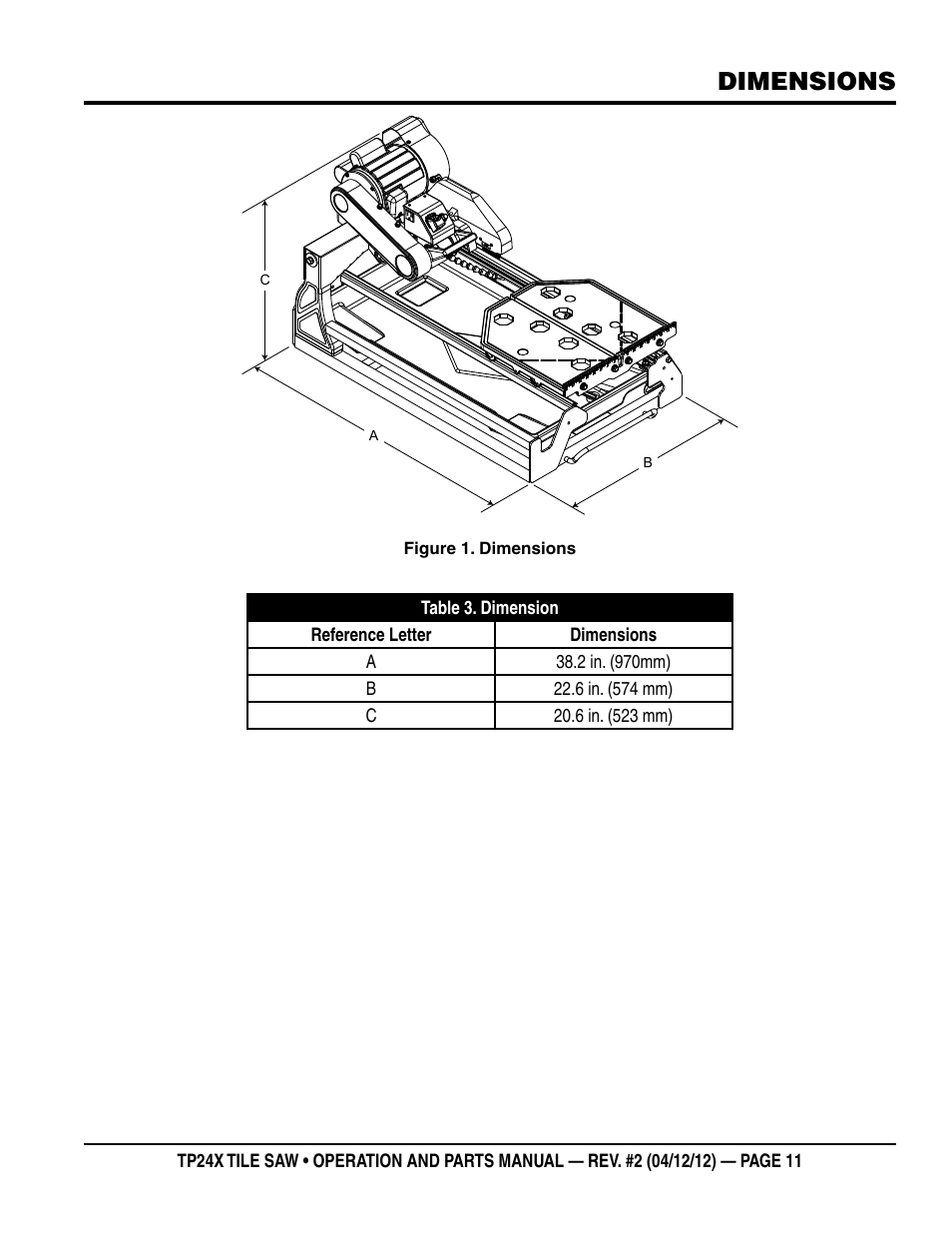 Dimensions | Multiquip TP24X User Manual | Page 11 / 52